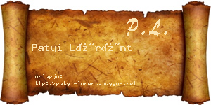 Patyi Lóránt névjegykártya