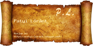 Patyi Lóránt névjegykártya