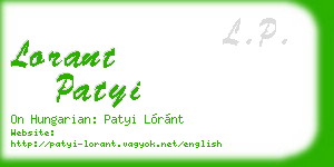 lorant patyi business card